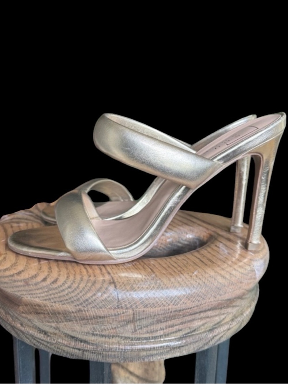SHU SHOP ladies, gold, heeled, sandals, excellent condition, size 8